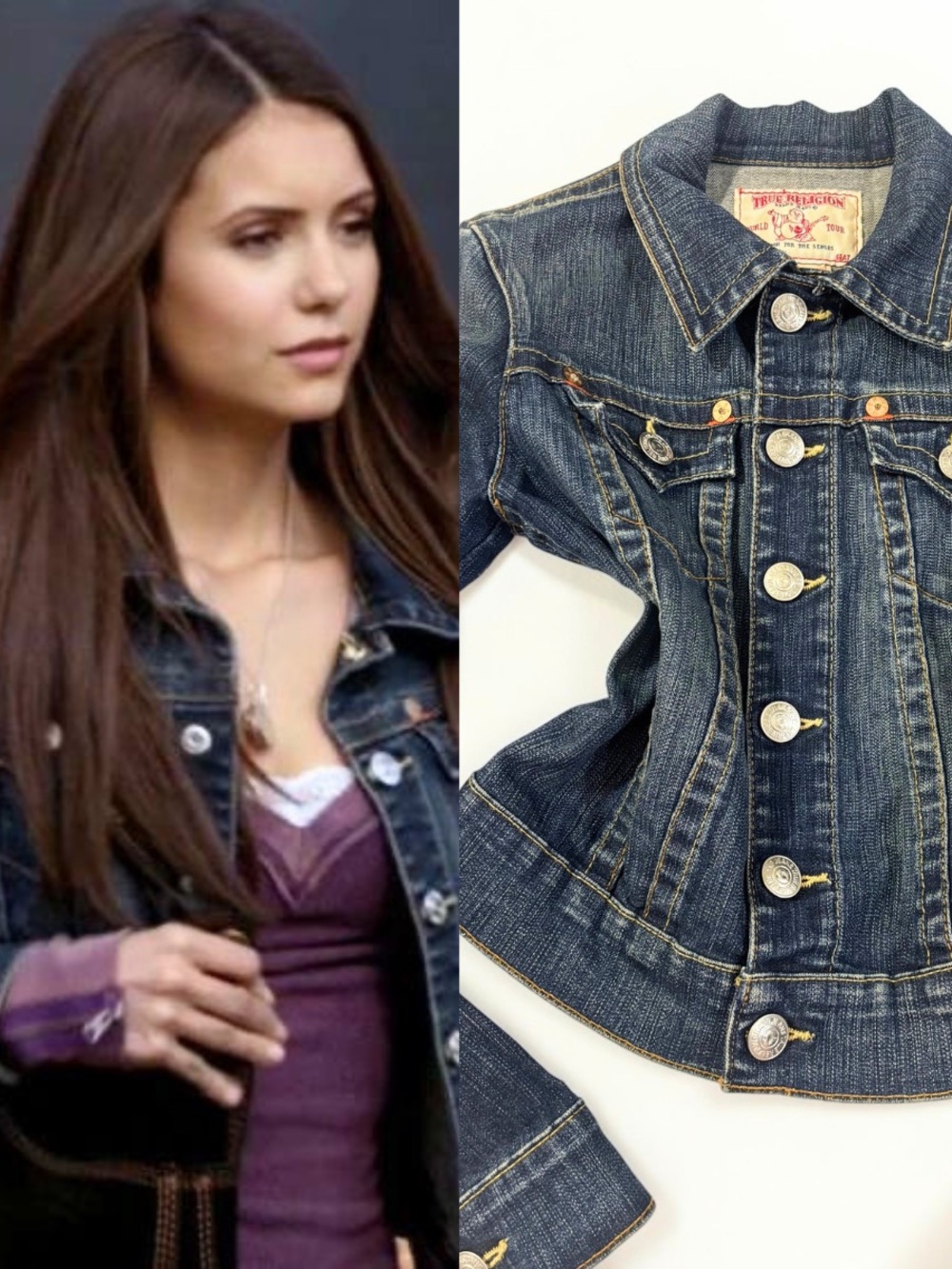 True Religion Denim Jacket ASO Elena Gilbert The Vampire Diaries XS